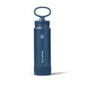 ThermoFlask Classics Insulated Stainless Steel Water Bottle with Leakproof Straw Lid, 24 oz, Navy
