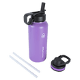 thumbnail image 1 of ThermoFlask 32 oz Insulated Stainless Steel Bottle with Chug and Straw Lids, Plum, 1 of 5