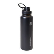 ThermoFlask 40 oz Double Wall Vacuum Insulated Stainless Steel Water Bottle with Spout Lid, Pitch Black