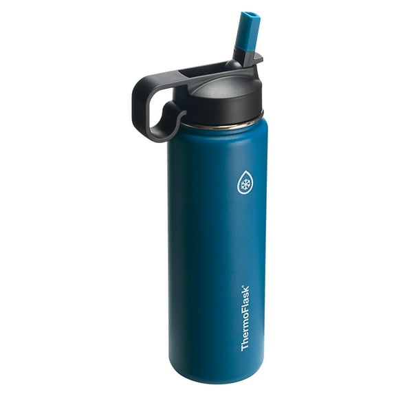 ThermoFlask Combo Chug and Straw Lid, 24Oz Cobalt