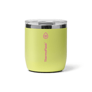 ThermoFlask Drinkware 10 oz Lowball Tumbler - Double-Wall Insulated for Cold & Hot Drinks - Lightweight & Simple with innovative Press In Slider Lid - Modern & Durable - Unmellow Yellow
