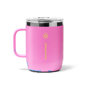 ThermoFlask Drinkware 12 oz Coffee Mug - Double-Wall Insulated for Hot & Cold Drinks - Lightweight & Simple with Innovative Press In Slider Lid - Modern & Durable - Shocking Pink