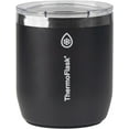 thumbnail image 1 of ThermoFlask Drinkware Collection - 10 oz Insulated Lowball Tumbler with Leak Proof Push Sip Lid, Jet Black, 1 of 5