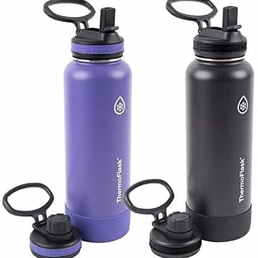 ThermoFlask Spout Straw Bottles, Black Purple, 40 Philippines Ubuy