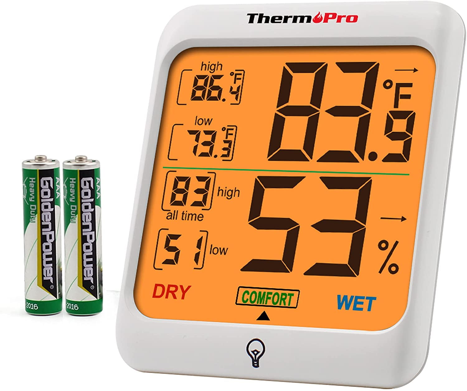 ThermoPro Indoor Hygrometer Humidity Gauge Indicator Digital Thermometer Room  Temperature and Humidity Monitor with Touch Backlight 