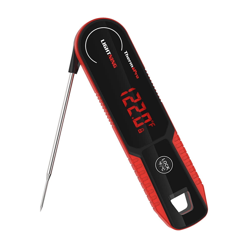 TempPro Lightning 1-Sec Instant Read Meat Thermometer, Professional-Grade, Waterproof with Auto-Rotating Display and Calibration Mode