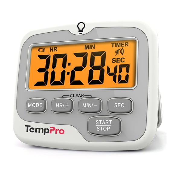 TempPro TM01W Kitchen Timer with Count Up and Countdown Timers for Cooking, Classroom, Exercise with LCD Screen Touch Backlight (Formerly ThermoPro)