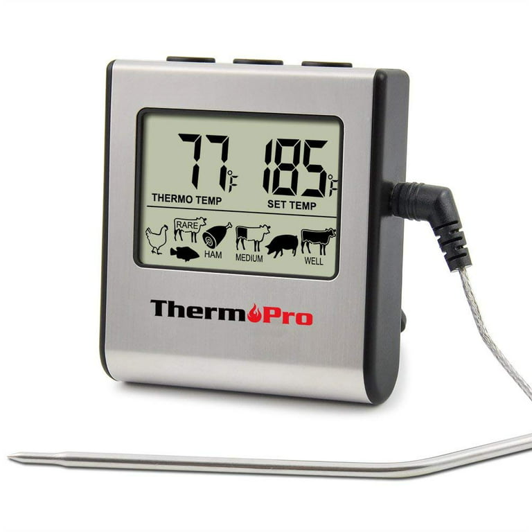 ThermoPro TP-16 Large LCD Cooking Food Meat Thermometer for Smoker