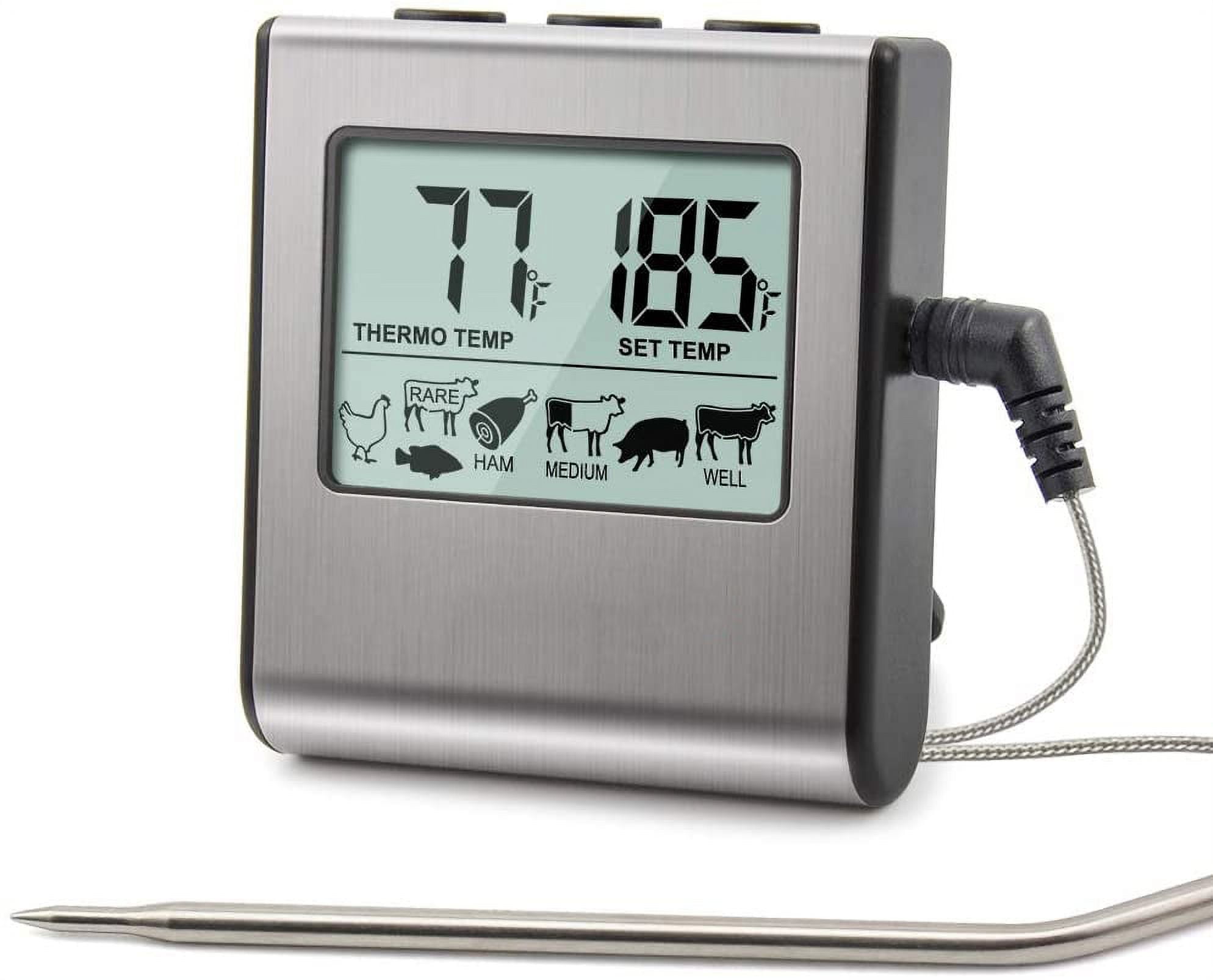 TP710 Digital LCD Display Kitchen Cooking Meat Thermometer with Timer ABS Wired  Probe BBQ Oven Grill Thermometer Hygrometer