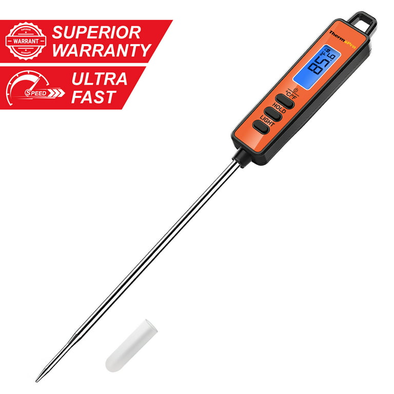  ThermoPro TP605 Instant Read Meat Thermometer for Cooking,  Waterproof Digital Food Thermometer with Large Backlit LCD, 180° Foldaway  Probe Kitchen Thermometer for Grilling, Smoking & Candy Making: Home &  Kitchen