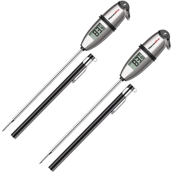 ThermoPro TP02S Instant Read Digital Meat Thermometer for Kitchen Grill Oven BBQ Smoker, 2 Pack (Batteries Included)