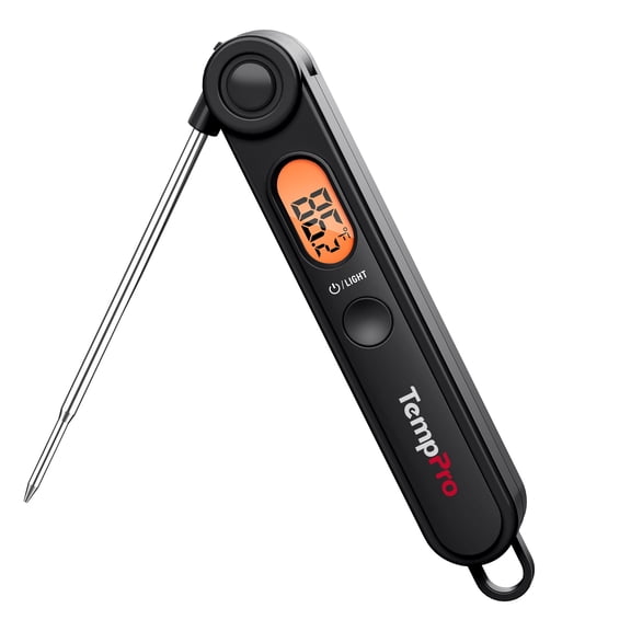 TempPro TP03BW Digital Instant Read Meat Thermometer Food Candy Cooking Kitchen with Magnet and Backlight for Oil Deep Fry Smoker Grill BBQ