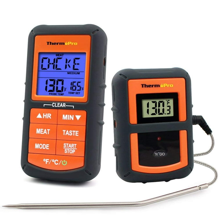 EAAGD Wireless Digital Meat Thermometer - Remote BBQ Kitchen Cooking  Thermometer for Oven Grill Smoker with Timer