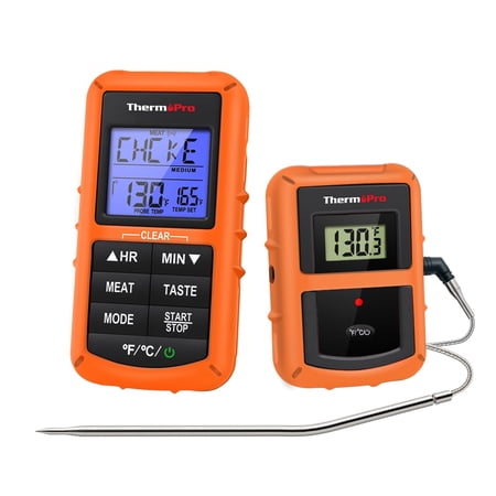 ThermoPro TP07SW Wireless Meat Thermometer for Cooking, Digital Grill Thermometer with Temperature Probe, Smart LCD Screen BBQ Thermometer for Grilling, Oven Safe Food Smoker Thermometer for Kitchen
