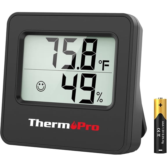 ThermoPro TP157 Hygrometer Indoor Thermometer for Home, Room Thermometer Humidity Meter with Accurate Temperature Humidity Sensor for Greenhouse Baby Room Office-1 Pack