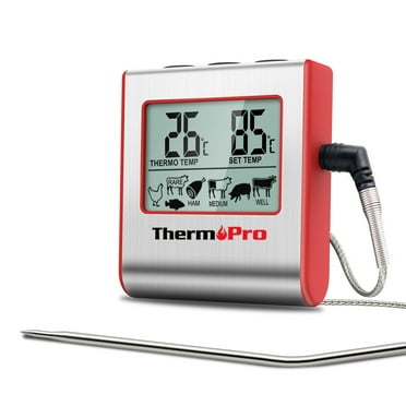 ThermoPro TP16W Digital Meat Thermometer for Cooking Smoker Kitchen Grill BBQ Thermometer with Large LCD Display
