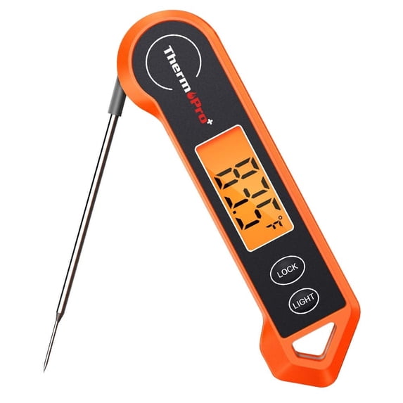 CEM DT-161 Digital Instant Read Meat Thermometer - Waterproof, Ambidextrous Backlit, For Grilling & Cooking