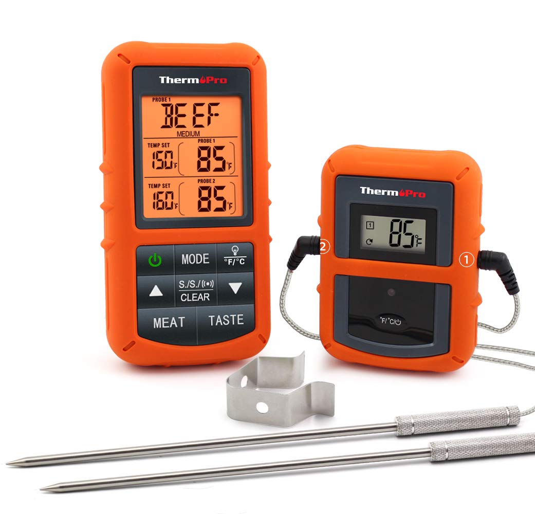ThermoPro TP20 Wireless Remote Cooking Food Meat Thermometer with Dual Probe for Smoker Grill BBQ Thermometer - image 1 of 8