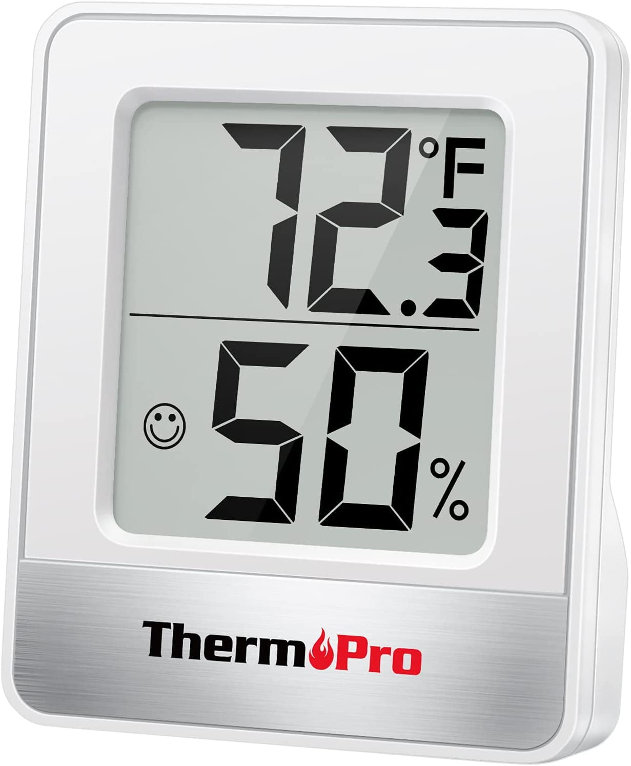 ThermoPro TP49 Indoor Digital Hygrometer Thermometer Temperature Humidity  Meter Room Monitor Mini Hygrometer Thermometer  Tabletop/Wall-mountable/Magnet-mountable White