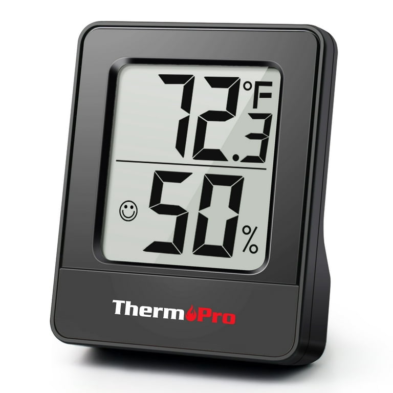 ThermoPro Black Digital Thermometer Indoor Hygrometer with Temperature and Humidity Monitor