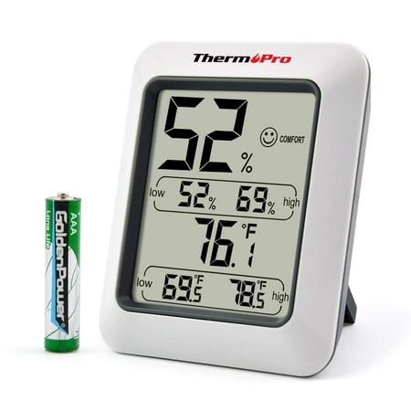 ThermoPro TP50 Indoor Thermometer Humidity Monitor Weather Station with Temperature Gauge Humidity Meter Hygrometer