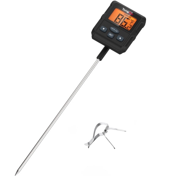 TempPro TP511W Waterproof Digital Candy Thermometer Programmable with Pot Clip