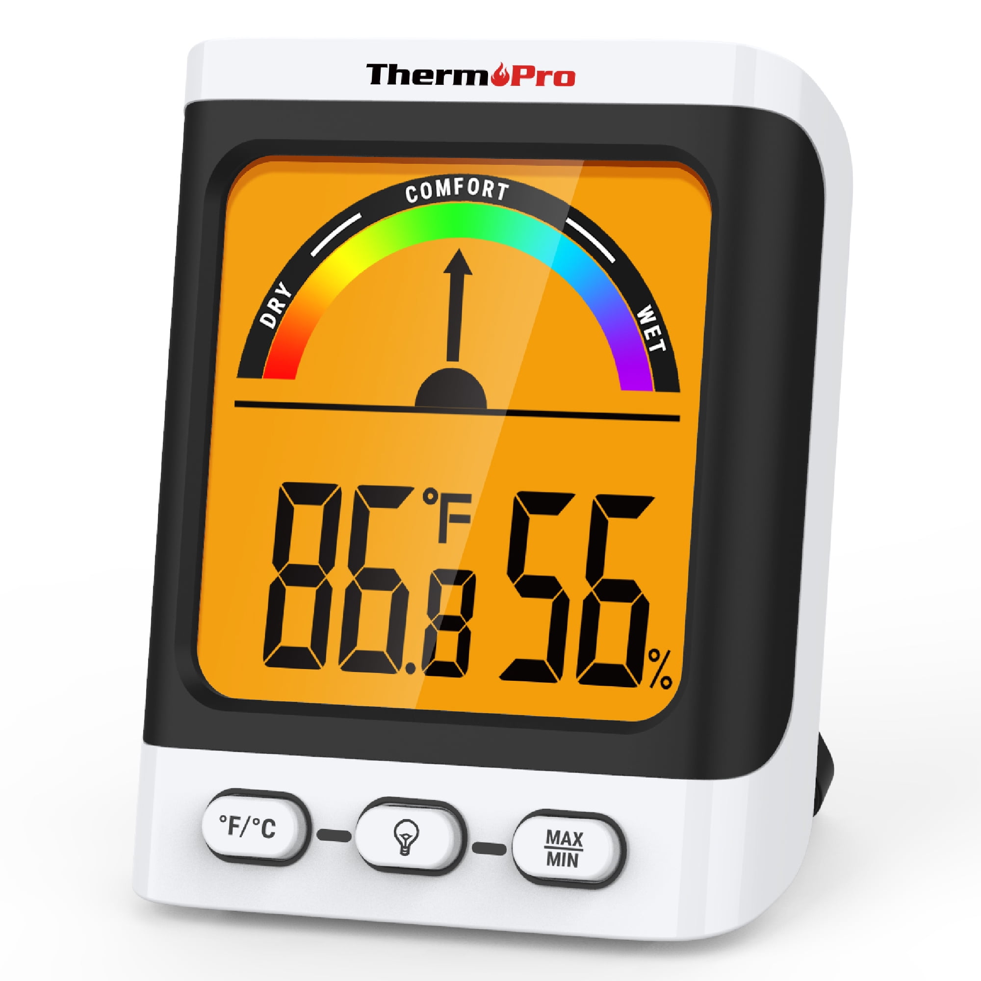 ThermoPro TP52 Digital Hygrometer Indoor Thermometer Temperature and Humidity  Gauge Monitor Indicator Room Thermometer with Backlight LCD Display Humidity  Meter 