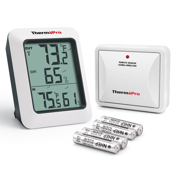 ThermoPro TP60 Wireless Thermometer Indoor Outdoor Thermometer Temperature Humidity Monitor Meter 200ft / 60m Range