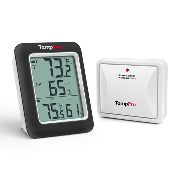 TempPro TP60SW Digital Hygrometer Indoor Outdoor Thermometer Wireless Temperature and Humidity Gauge Monitor Room Thermometer (Formerly ThermoPro)
