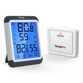 TempPro TP65W Indoor Outdoor Thermometer Digital Wireless Hygrometer Temperature Humidity Monitor with Touchscreen and Backlight (Formerly ThermoPro)