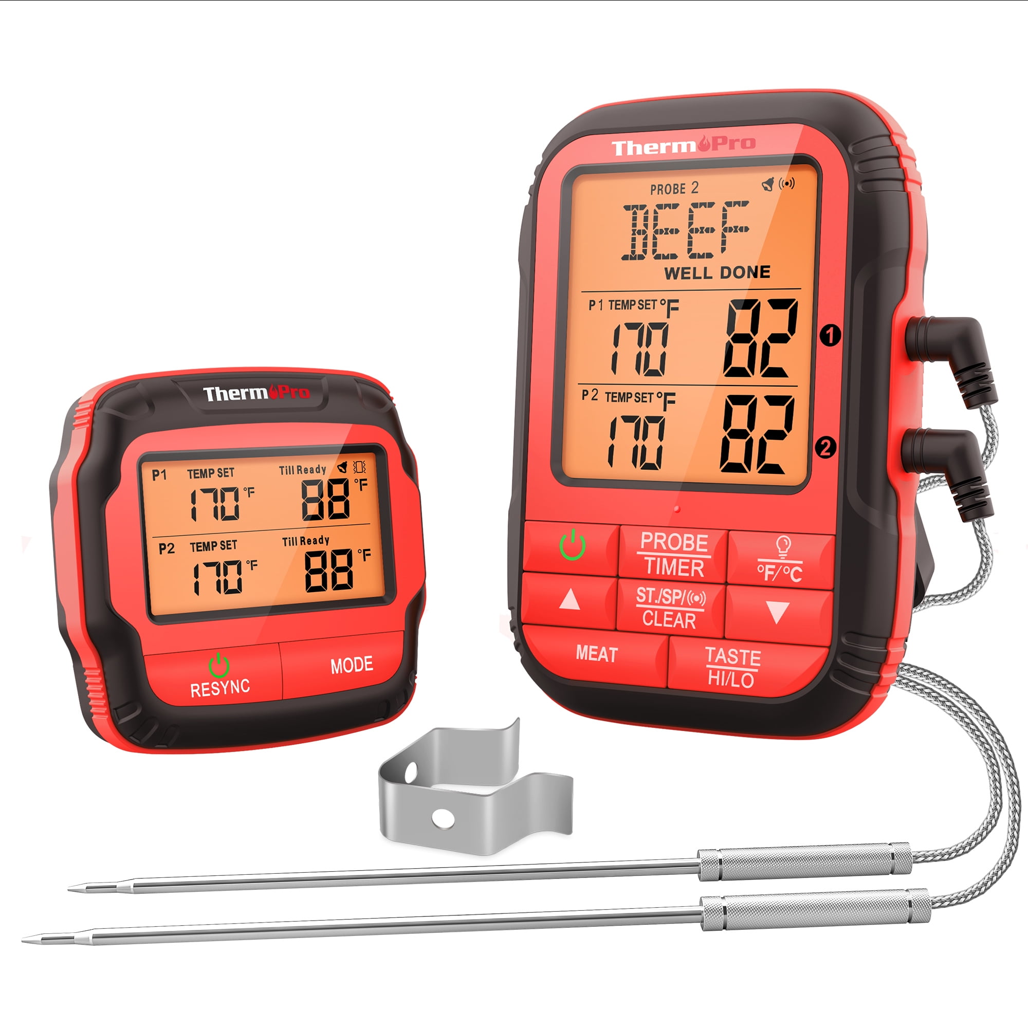 ThermoPro TP28 500FT Long Range Wireless Meat Thermometer with Dual Probe  for Smoker BBQ Grill Thermometer 