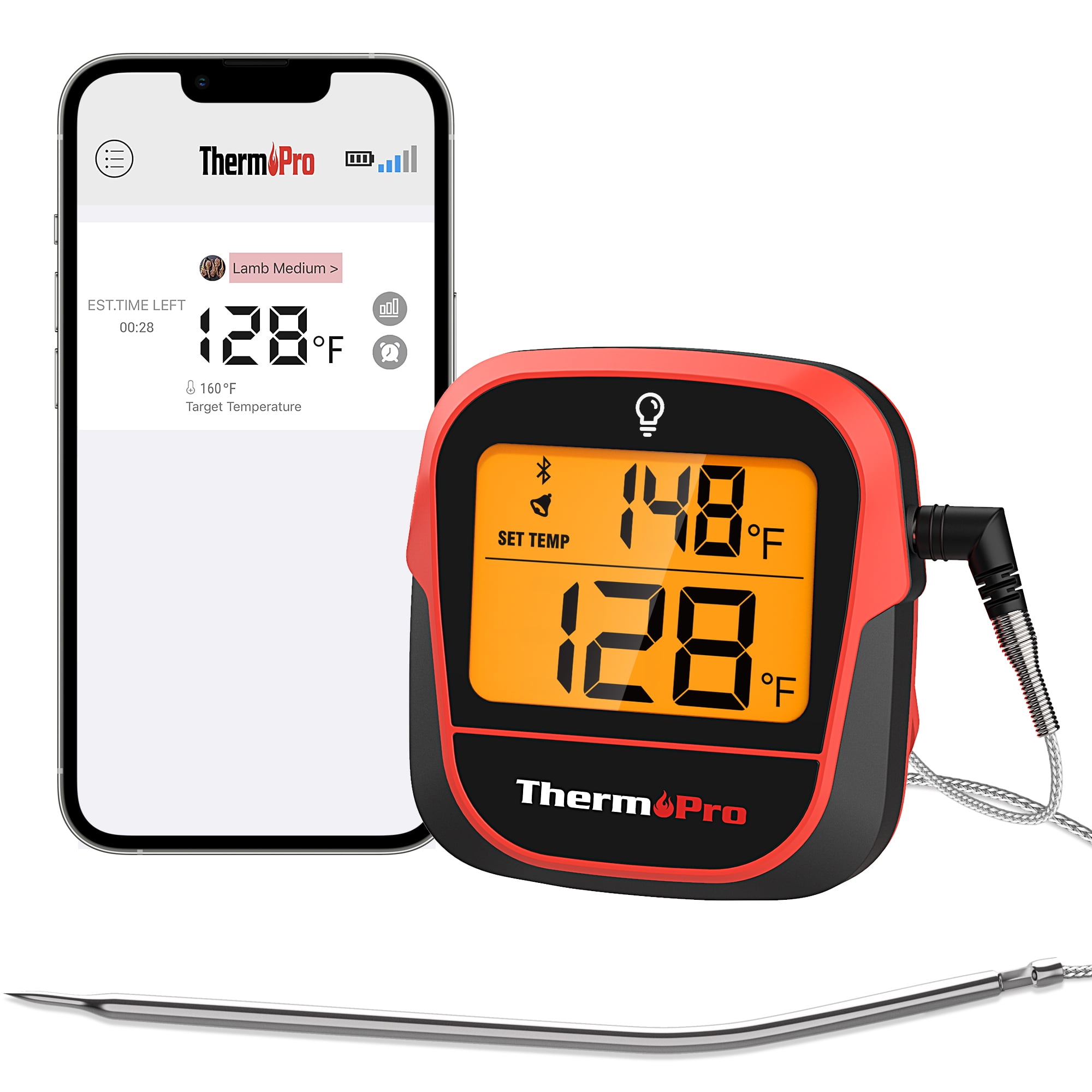 Wireless Meat Thermometer, IDIAK 500ft Bluetooth Meat Thermometers for  Grilling and Smoking, Smart Food Meater Thermometer for Remote Monitoring  of
