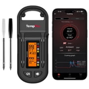 TempPro TempSpike Plus 600 ft Wireless Meat Thermometer with Two Ultra-Thin Probes, Meat Thermometer Digital Wireless with LCD Booster Formerly ThermoPro