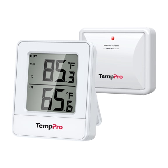 TempPro TP200BW Wireless Indoor Outdoor Thermometer with Temperature Sensor Up to 500FT, Outdoor Thermometers (Formerly ThermoPro)
