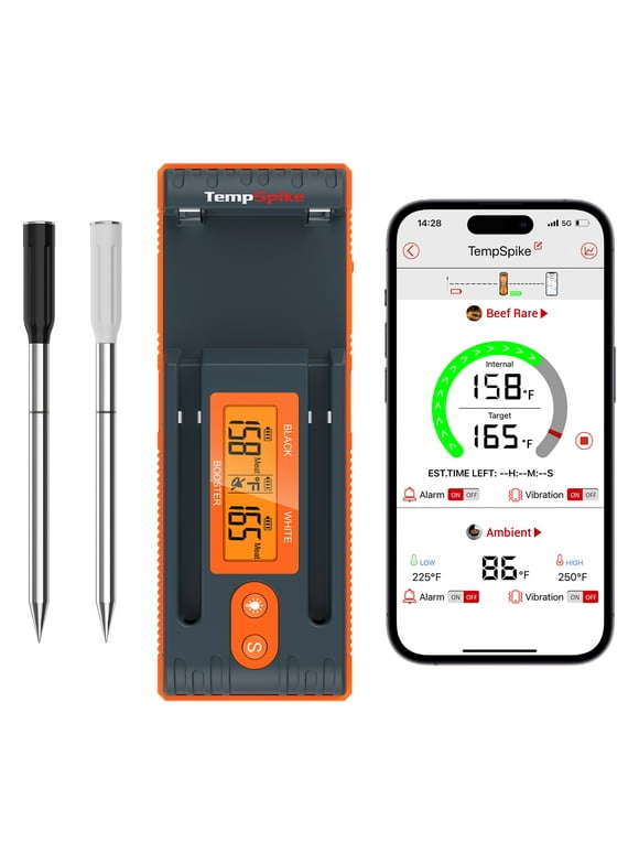 ThermoPro Wireless Meat Thermometer Twin TempSpike, Bluetooth Meat Thermometer with 500ft Range for Grilling Smoking Air Fryer Oven Deep Frying