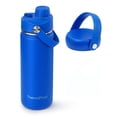 thumbnail image 1 of ThermoProof Stainless Steel Water Bottle, 18oz, Blue, Vacuum Insulated, Wide Mouth, Leakproof, Reusable, Dishwasher Safe, Spout & Screw Lids, 1 of 10