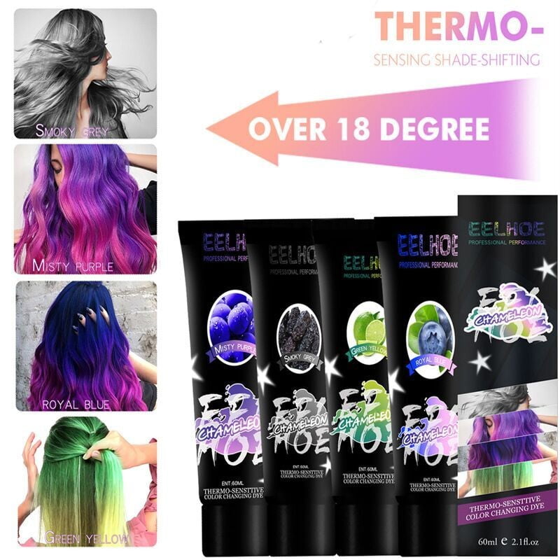 Thermochromic Hair Dye Permanent Hair Coloring Shampoo Micro Tide Color Permanent Hair Colour 6045