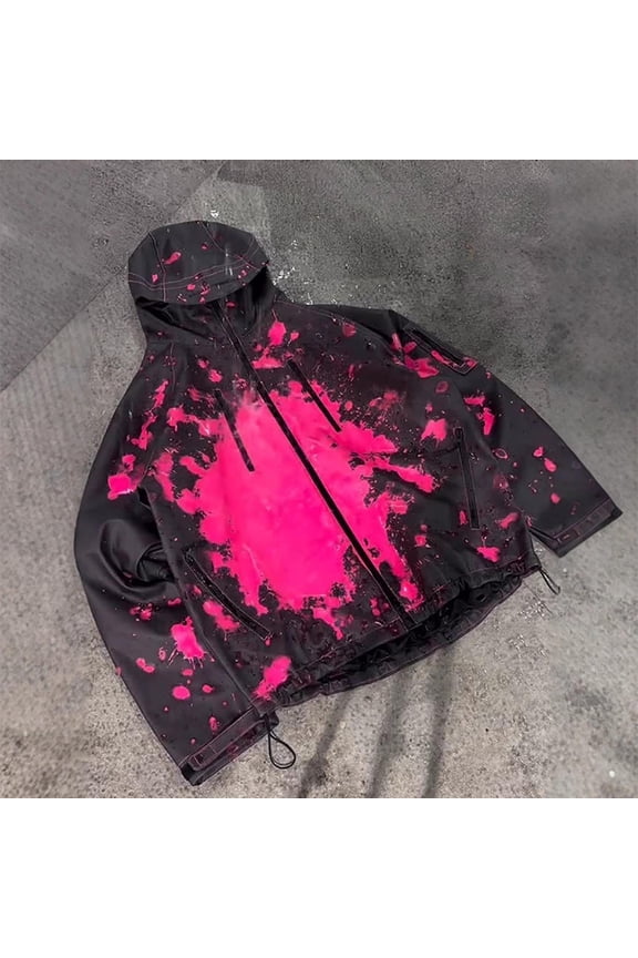 Thermochromic Waterproof Jacket, Color Changing Windproof Rainproof Coat Lightweight Unisex Outdoor Clothing for Hiking Camping Traveling Everyday Wear