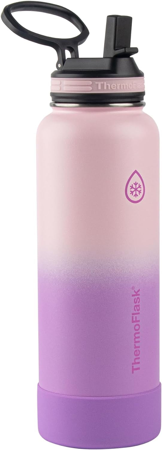 Thermoflask 40oz Stainless Steel Chug Water Bottle, Rose Purple