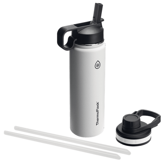 Thermoflask Combo Chug and Straw Lid, 24oz White