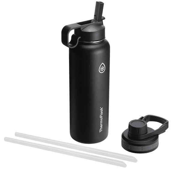 Thermoflask Combo Chug and Straw Lid, 40oz Black
