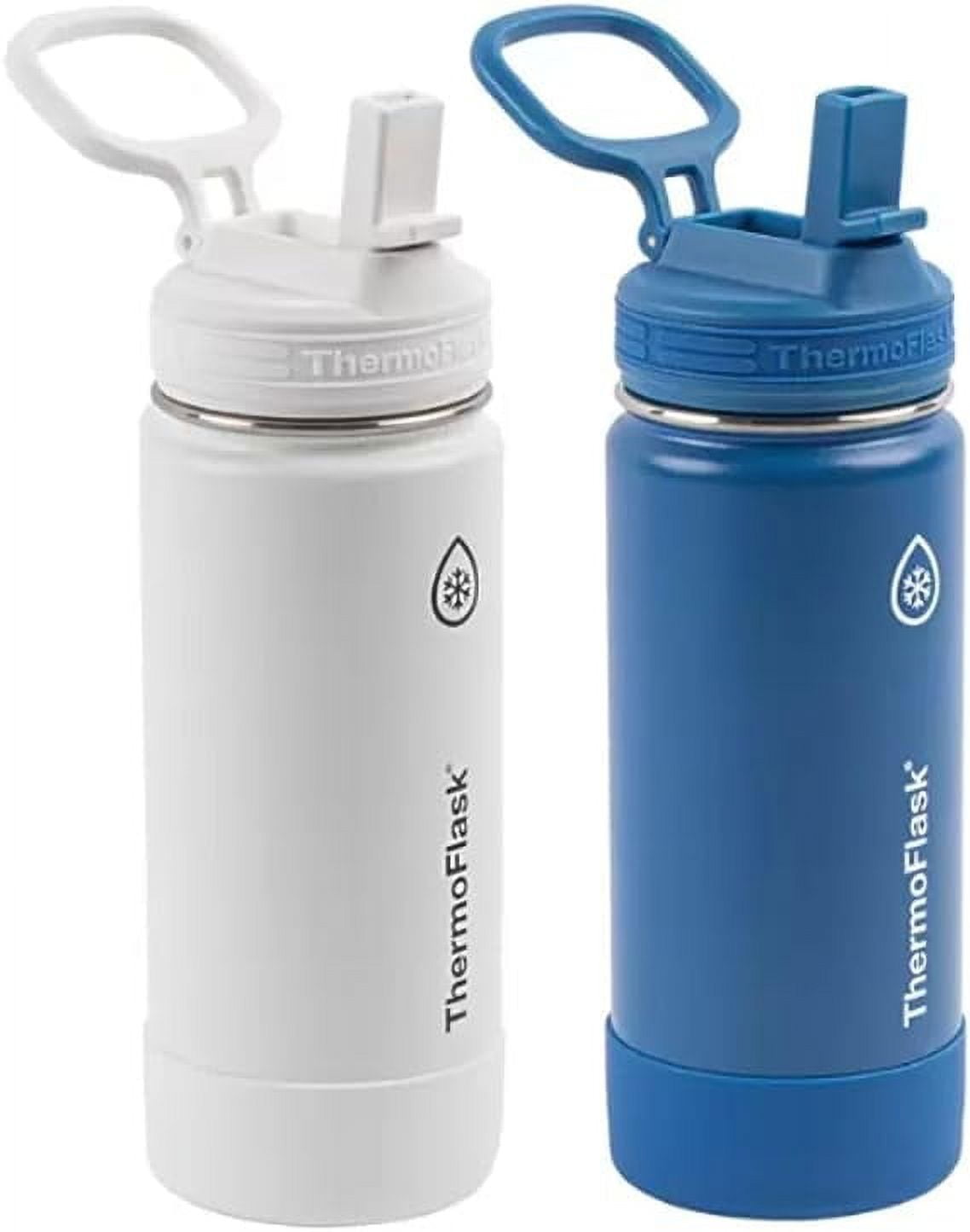 ThermoFlask 16oz Stainless Steel, Vacuum Insulated Water Bottle Blue NWOB