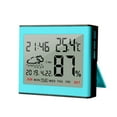 thumbnail image 1 of Thermometer with Digital Atomic Clock, Large Display with Adjustable Backlight, Inside Outside Temperature Humidity Monitor, Home Weather Thermometer(Green), 1 of 8