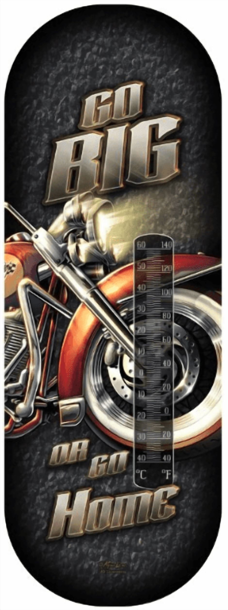 Thermometer Hanging Metal ~22 Gauge Metal Lithograph Print Measures 5" x 17" Indoors or Outdoors {Go Big or Go Home}