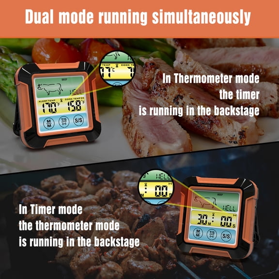 Thermometer,Meat Thermometer With Probe Thermometer With Oven Bbq Ipx7 Lcd Screen Bbq Ipx7 Waterproof Alert Thermometer Oven With Lcd Screen Maiju Meat With Thermometer Huiop Meat Rhua