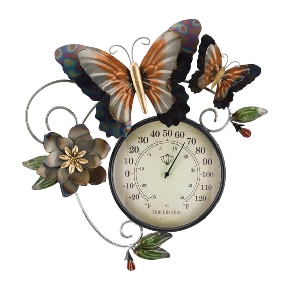 Thermometer Metallic Wall Decor - Butterfly