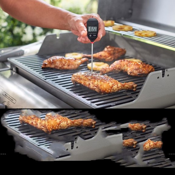 Thermometer Probe, Black/Silver  Fast Digital Grill & Kitchen Thermometer with 15Second Readout, Auto Shutoff & Fahrenheit/Celsius Options - Grill Accessory