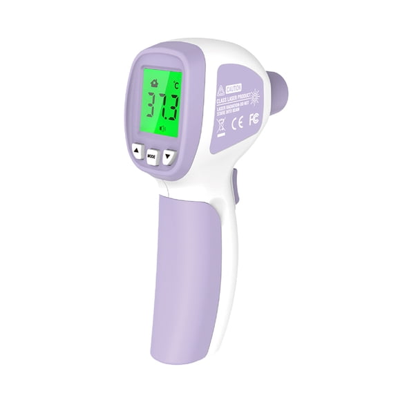 Thermometer,Thermometer Thermometer Data - Lcd Ir Mode Temperature Meter Ir Non- Ir Thermometer Alarm With Mode Lcd Dual Alarm Dual Mode Thermometer Dual With Alarm Data All White & Purple