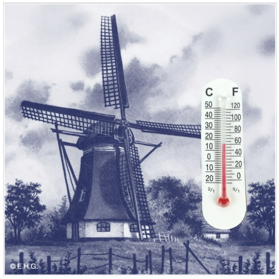 Thermometer Tile Magnet Windmill