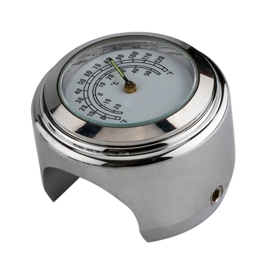 Thermometer Universal Motorcycle Handlebar Meter Thermometer Waterproof Replacement for Motorcycles 22mm-25.4mm7/8 ''- 1'' Handlebars Silver Shell White Dial Thermometer